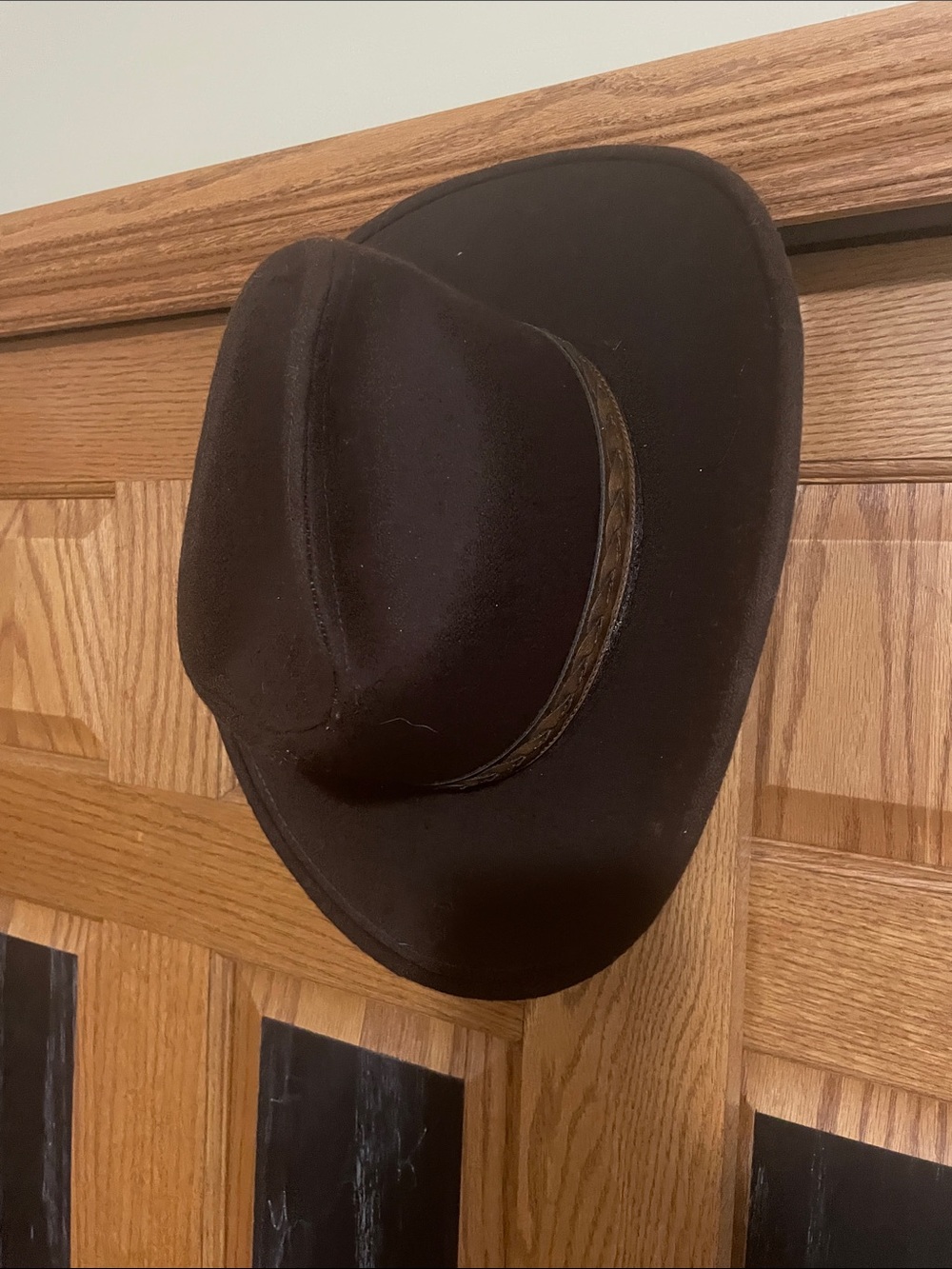Adams Dark Brown Rabbit Felt Cowboy Hat with Trim Band